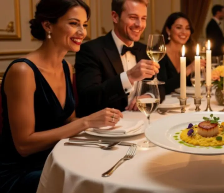Signature dining event with guests enjoying a themed dinner at Bluff And Bite